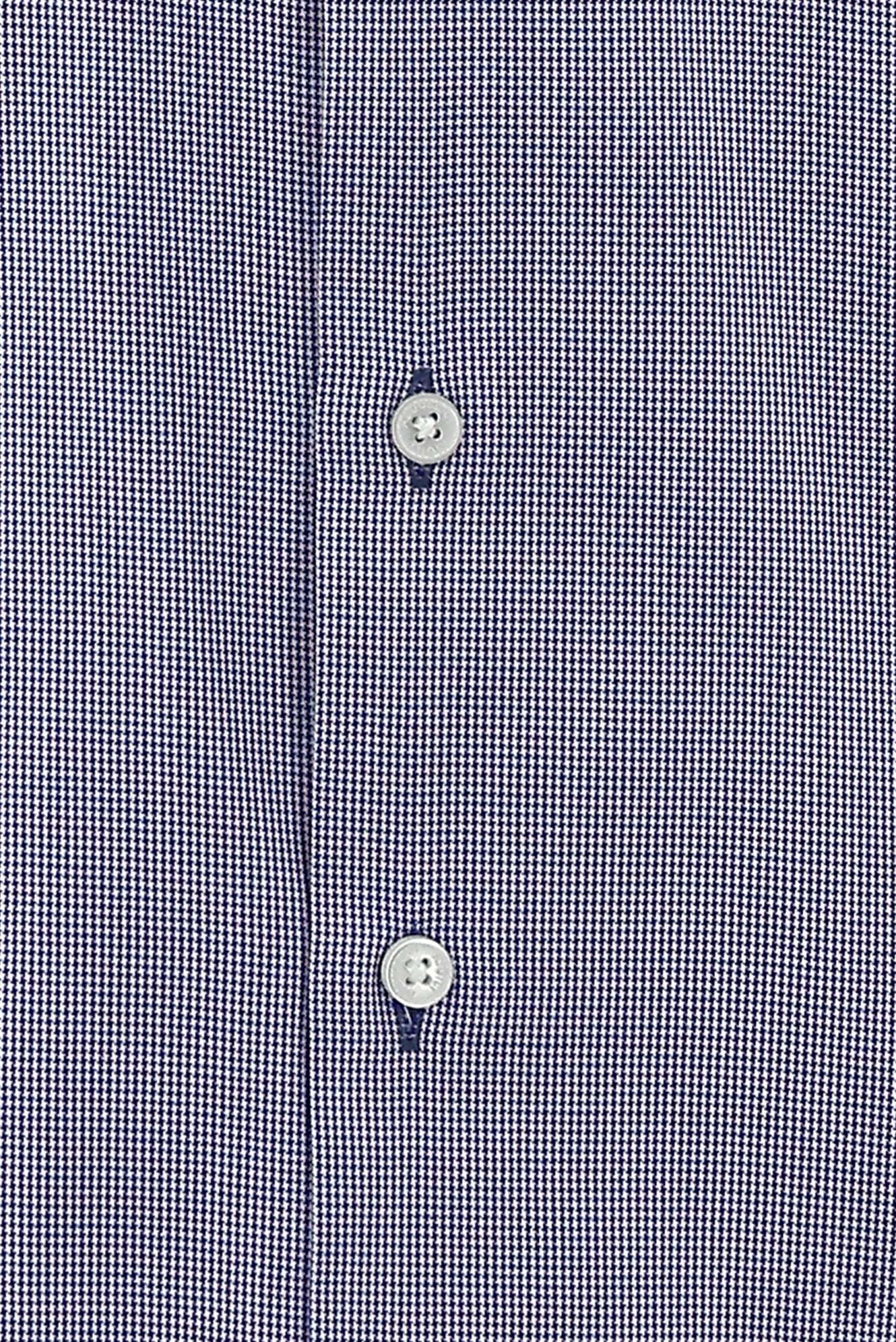Orta Lacivert Uzun Kol Slim Fit Dar Kesim Non Iron Desenli Pamuk Gömlek