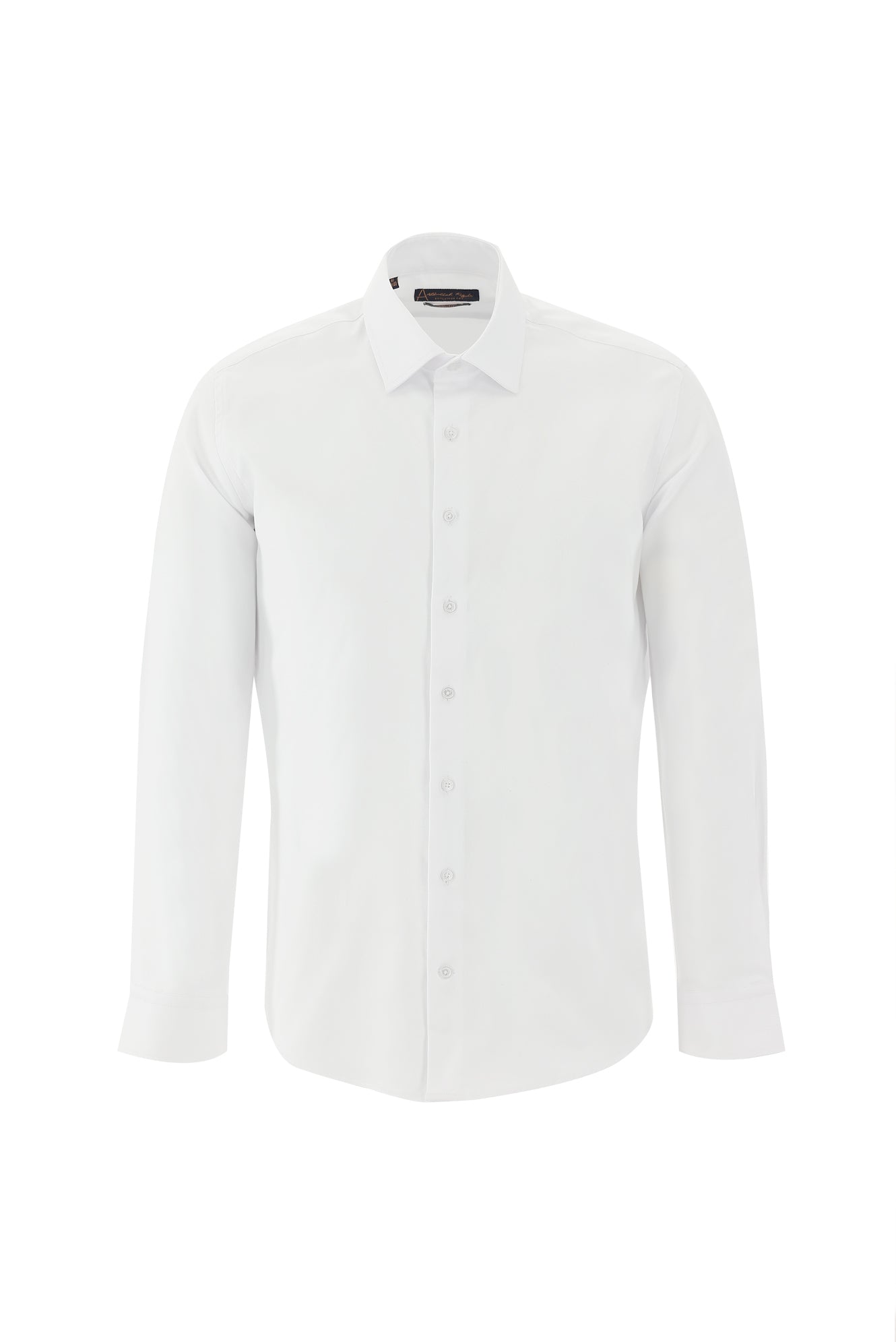 Beyaz Uzun Kol Slim Fit Dar Kesim Non Iron Desenli Pamuk Gömlek