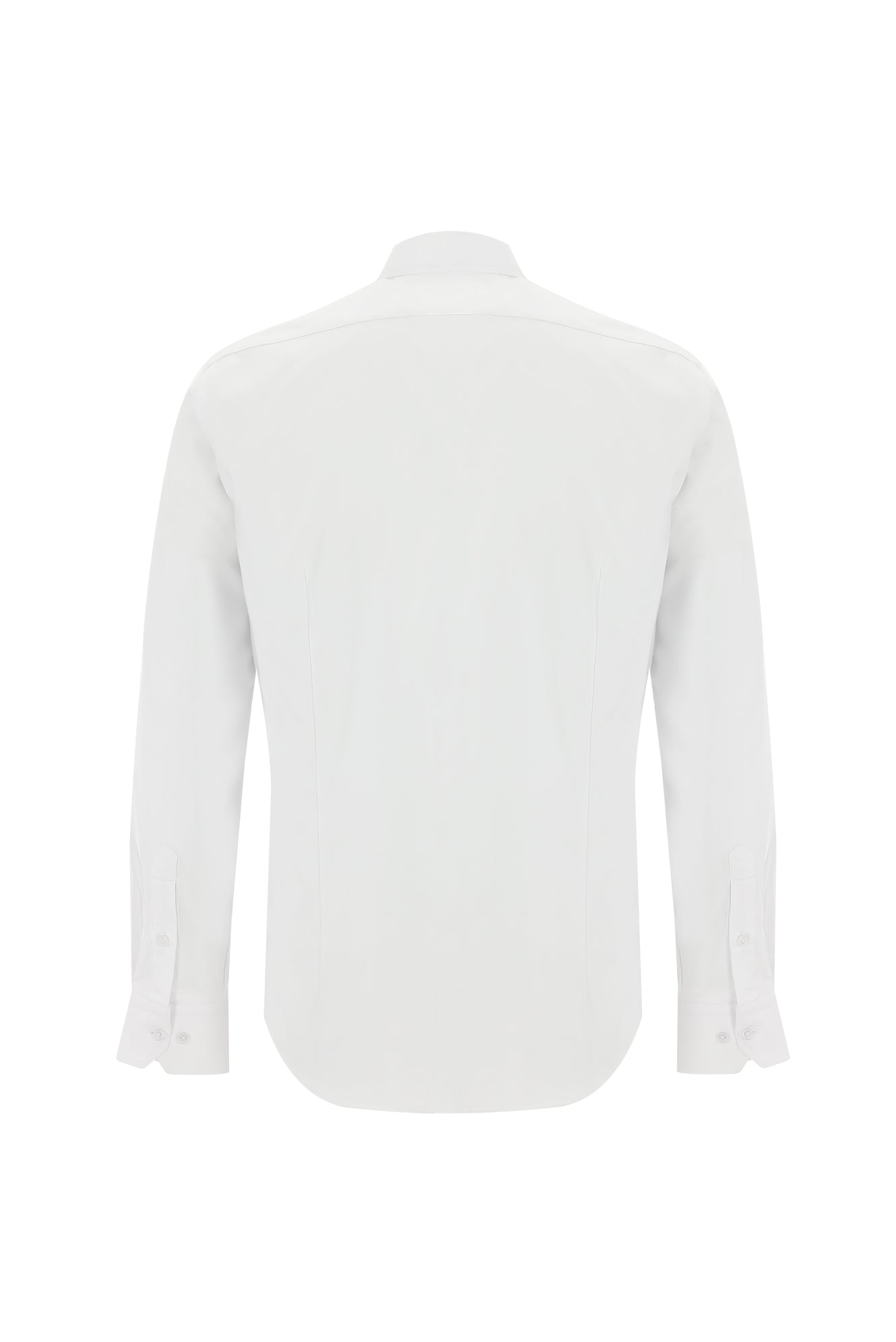 Beyaz Uzun Kol Slim Fit Dar Kesim Non Iron Desenli Pamuk Gömlek