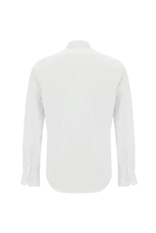 Beyaz Uzun Kol Slim Fit Dar Kesim Non Iron Desenli Pamuk Gömlek-Abdullah Ki??l?