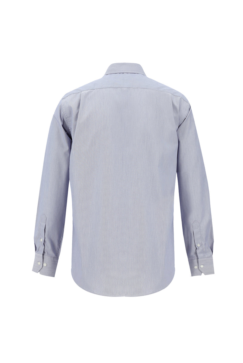 Orta Lacivert Uzun Kol Regular Fit Non Iron Desenli Pamuk Gömlek