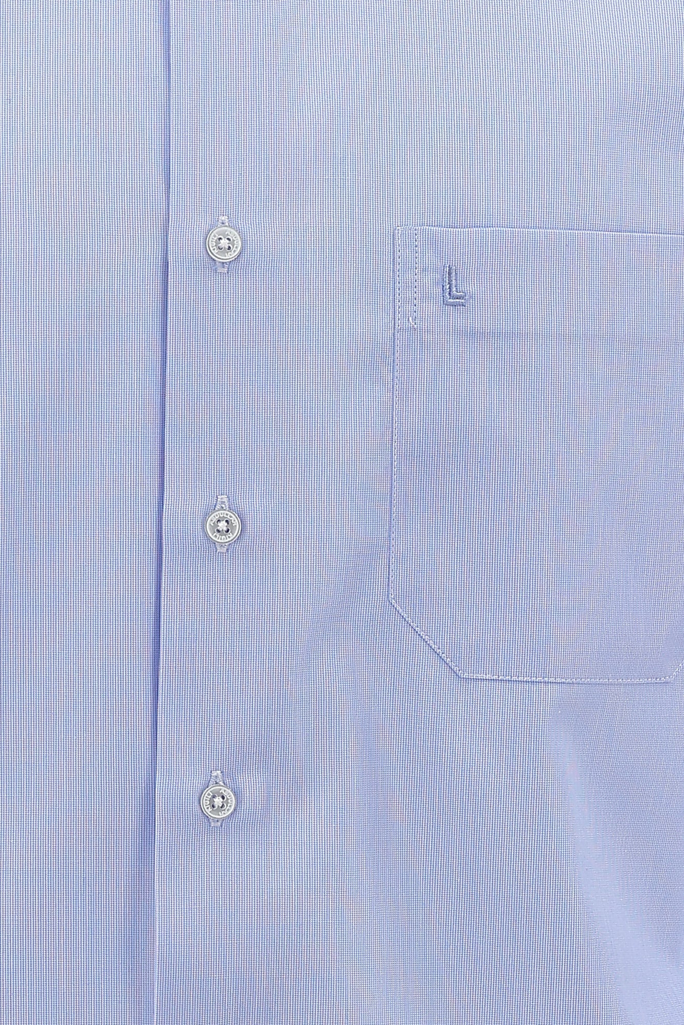 Gök Mavisi Uzun Kol Regular Fit Non Iron Desenli Pamuk Gömlek