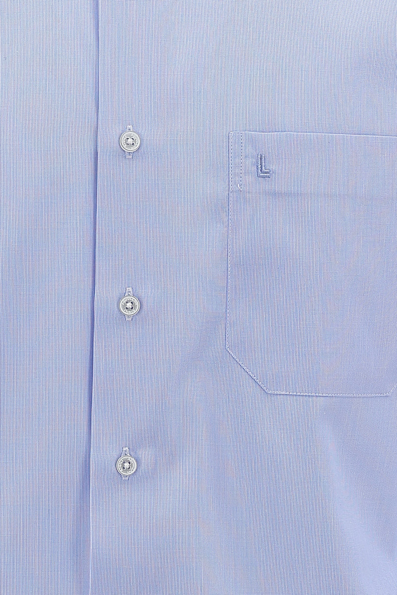 Gök Mavisi Uzun Kol Regular Fit Non Iron Desenli Pamuk Gömlek