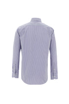 Açık Lacivert Uzun Kol Regular Fit Çizgili Pamuk Gömlek