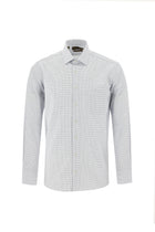 Beyaz Uzun Kol Regular Fit Desenli Pamuk Gömlek