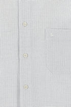 Beyaz Uzun Kol Regular Fit Desenli Pamuk Gömlek