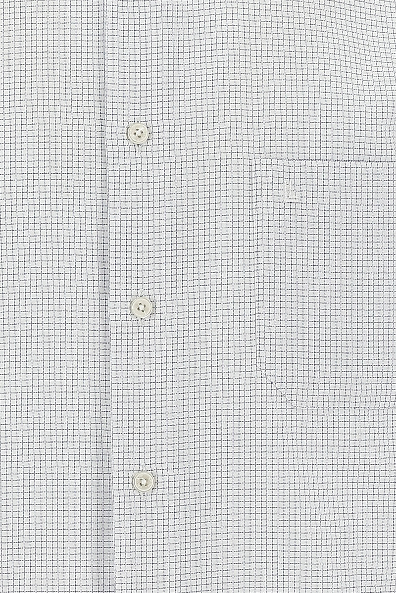 Beyaz Uzun Kol Regular Fit Desenli Pamuk Gömlek