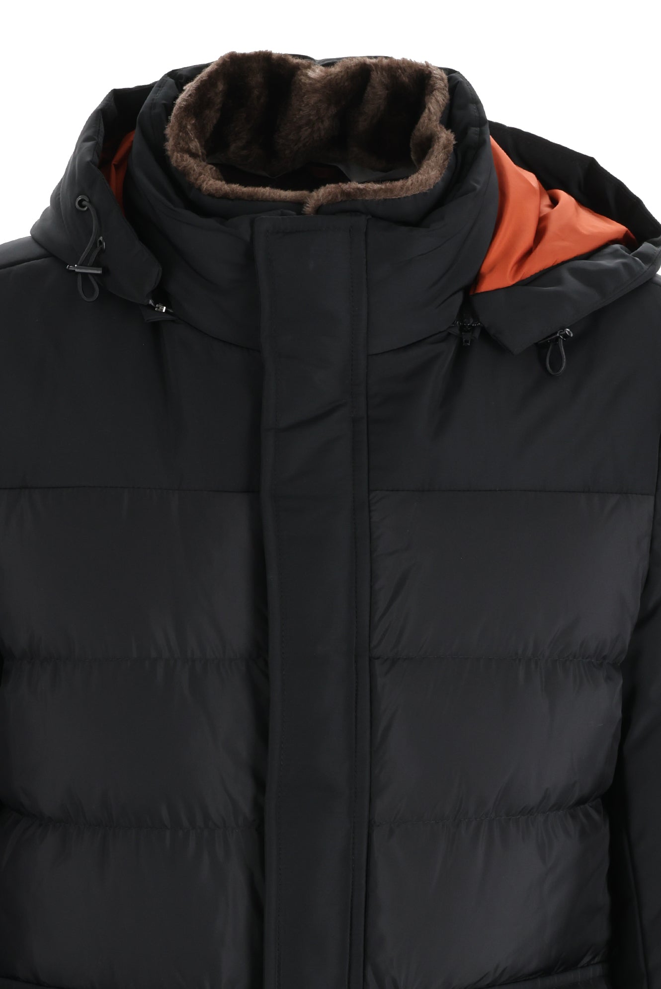 Siyah Kapüşonlu Şişme Mont