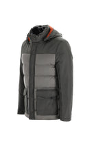 Orta Gri Kapüşonlu Şişme Mont