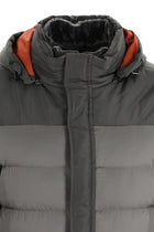 Orta Gri Kapüşonlu Şişme Mont