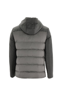 Orta Gri Kapüşonlu Şişme Mont