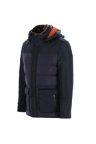 Orta Lacivert Kapüşonlu Şişme Mont