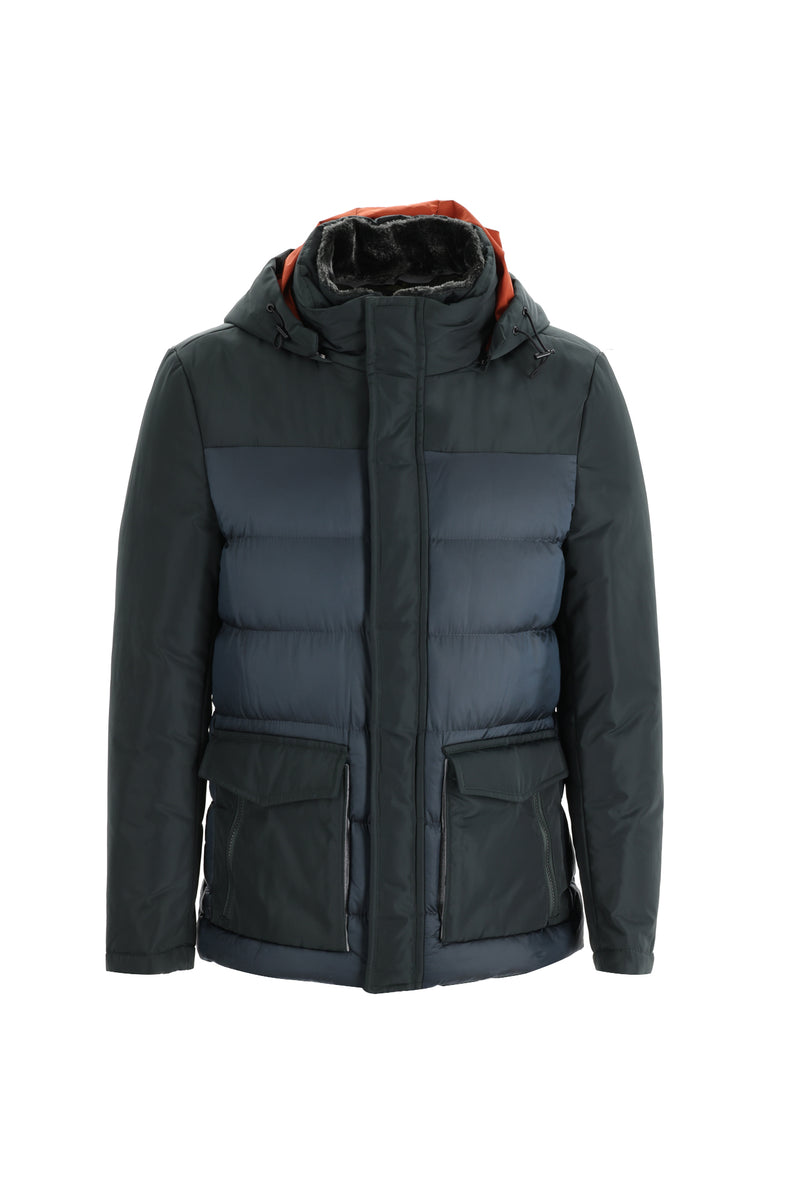 Çağla Yeşili Kapüşonlu Şişme Mont