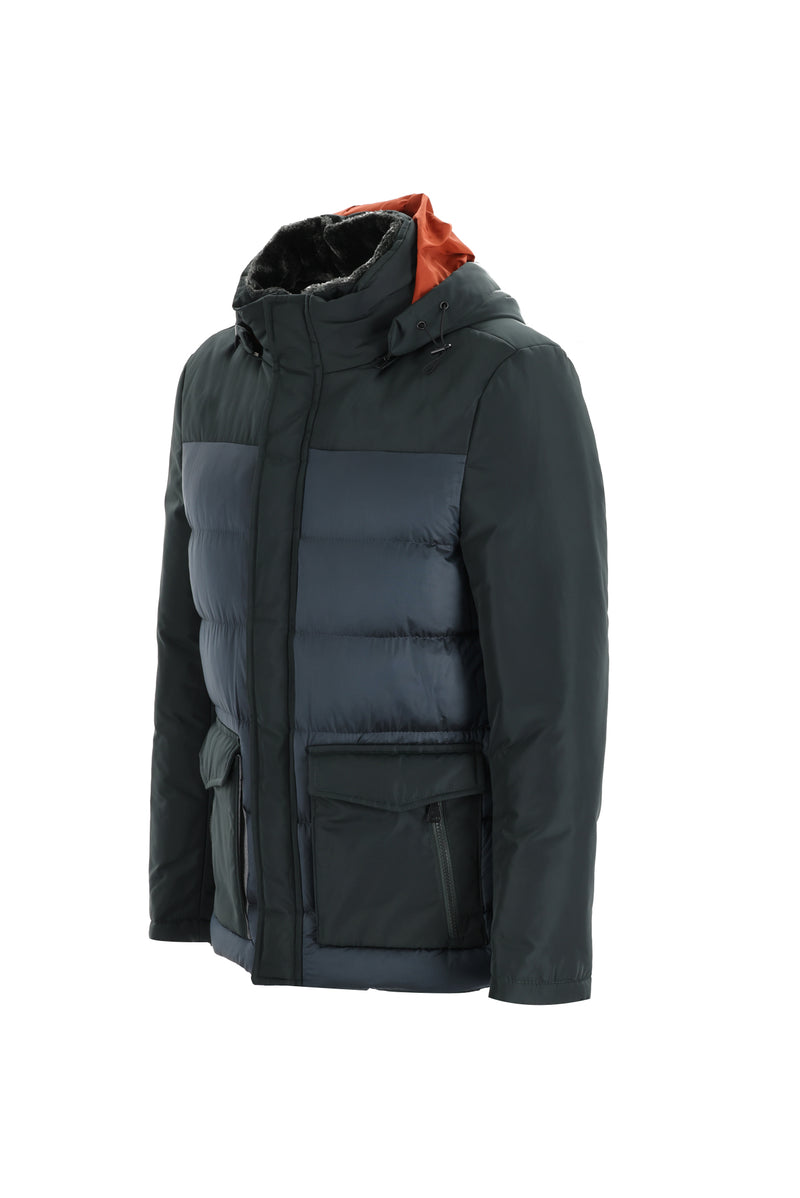 Çağla Yeşili Kapüşonlu Şişme Mont