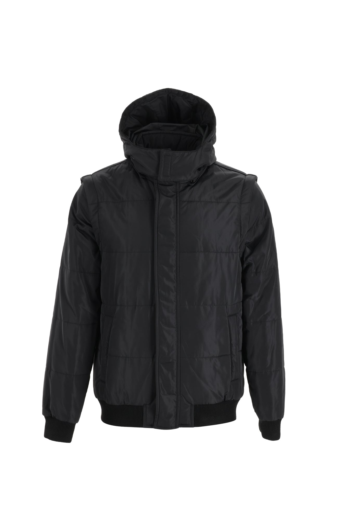 Siyah Kapüşonlu Spor Mont