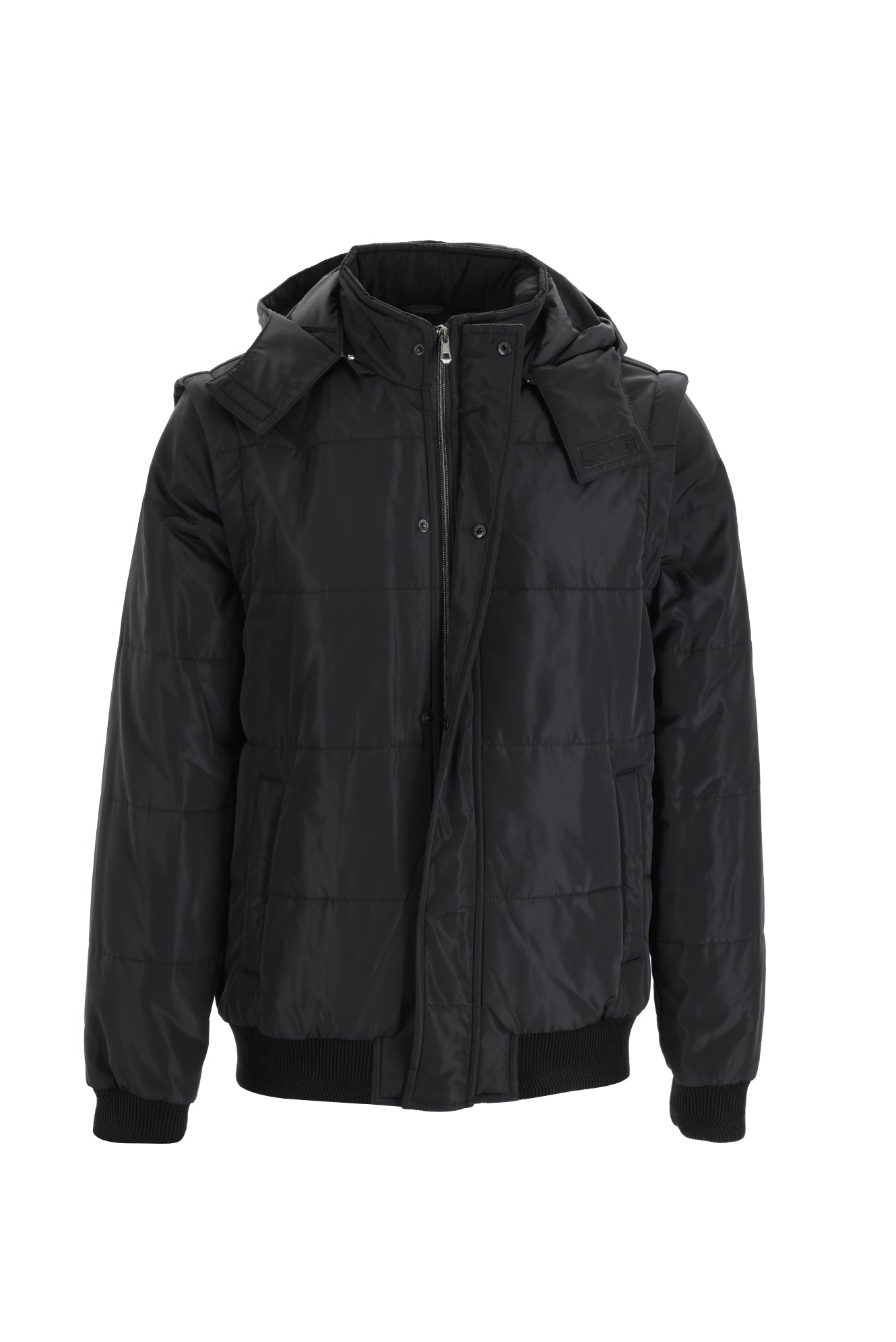 Siyah Kapüşonlu Spor Mont