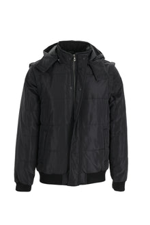 Siyah Kapüşonlu Spor Mont