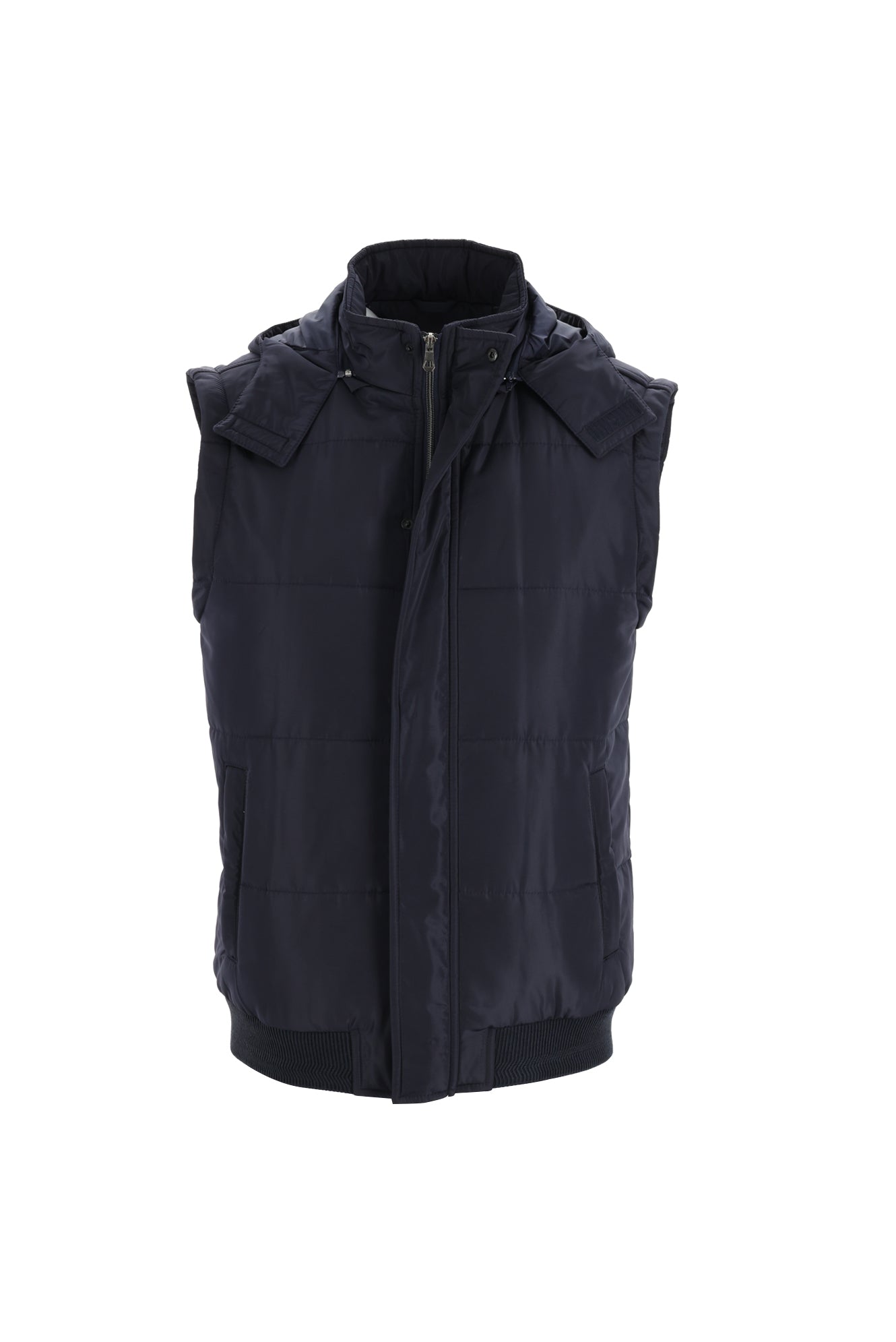 Koyu Lacivert Kapüşonlu Spor Mont