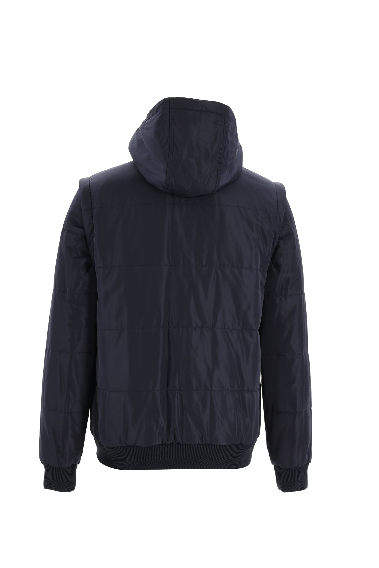 Koyu Lacivert Kapüşonlu Spor Mont