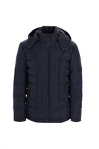 Orta Lacivert Slim Fit Dar Kesim Kapü?onlu ?i?me Mont-Abdullah Ki??l?