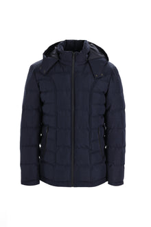 Orta Lacivert Slim Fit Dar Kesim Kapü?onlu ?i?me Mont-Abdullah Ki??l?