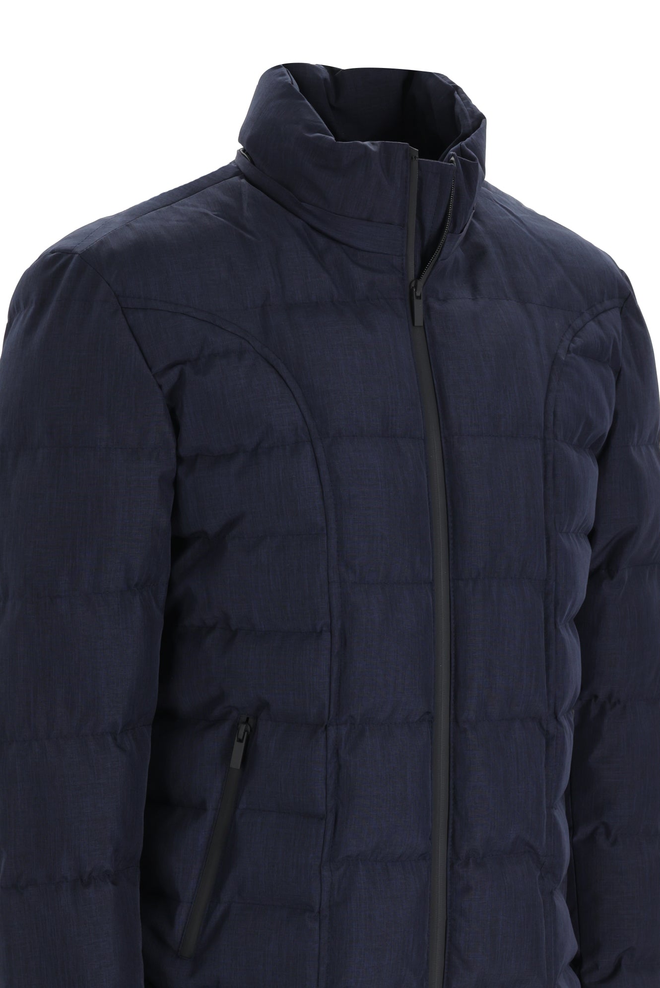 Orta Lacivert Slim Fit Dar Kesim Kapü?onlu ?i?me Mont-Abdullah Ki??l?