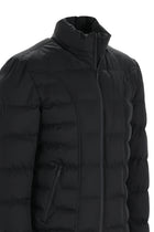 Siyah Slim Fit Dar Kesim Kapüşonlu Şişme Mont