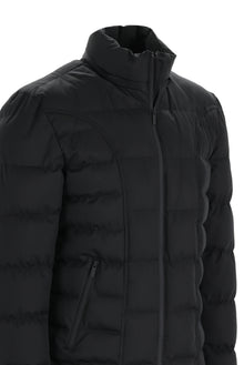 Siyah Slim Fit Dar Kesim Kapüşonlu Şişme Mont