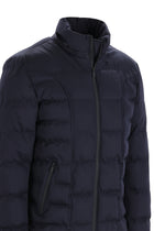 Koyu Lacivert Slim Fit Dar Kesim Kapüşonlu Şişme Mont