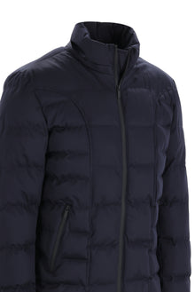 Koyu Lacivert Slim Fit Dar Kesim Kapüşonlu Şişme Mont