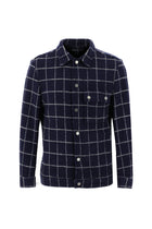 Orta Lacivert Slim Fit Dar Kesim Yünlü Shacket Gömlek / Mont-Abdullah Ki??l?