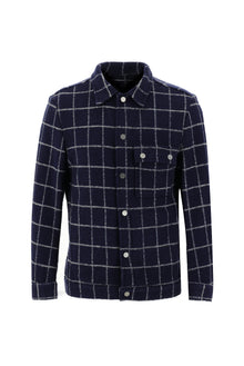 Orta Lacivert Slim Fit Dar Kesim Yünlü Shacket Gömlek / Mont-Abdullah Ki??l?