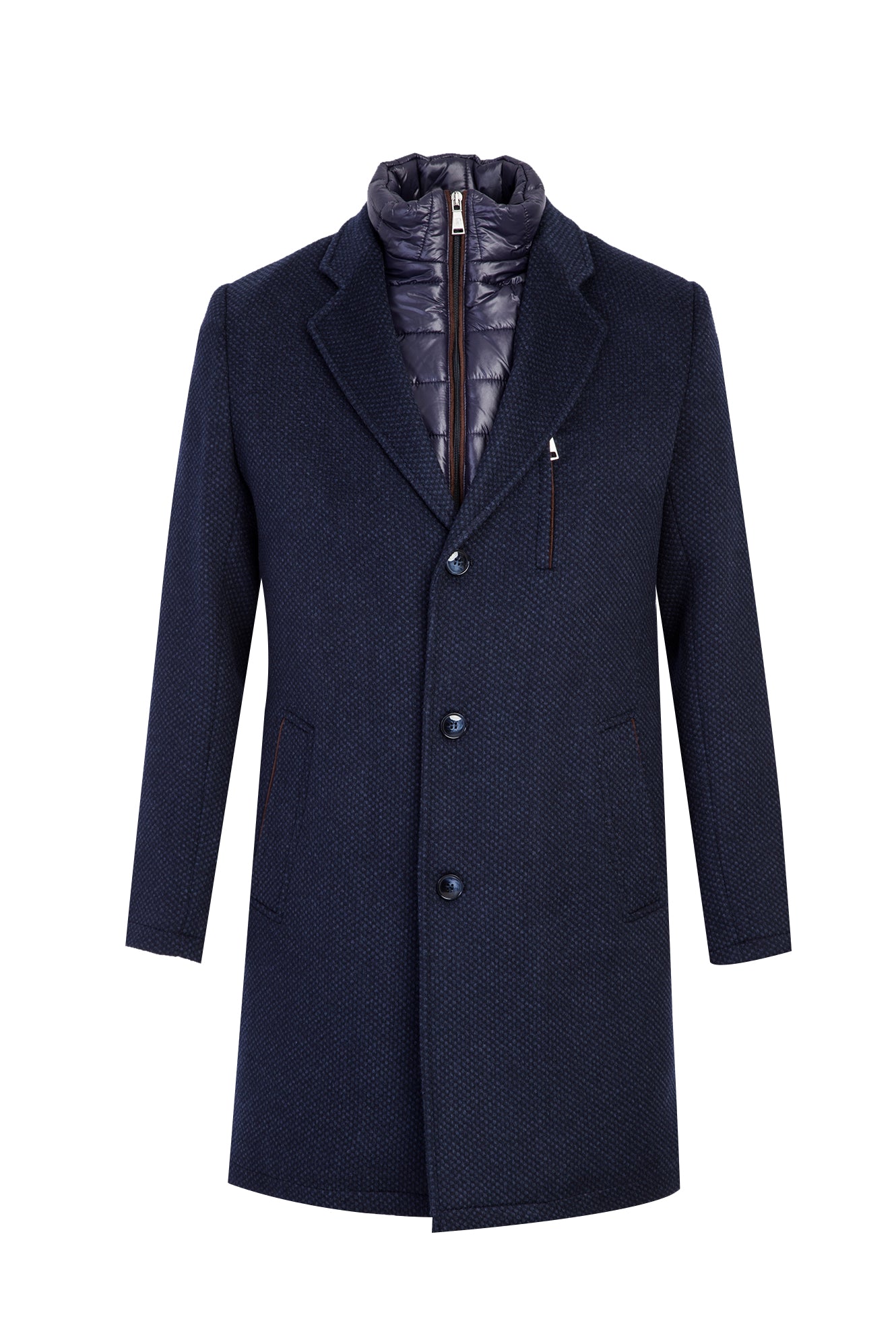 Koyu Lacivert Kaşmirli Kaban