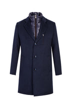 Koyu Lacivert Kaşmirli Kaban