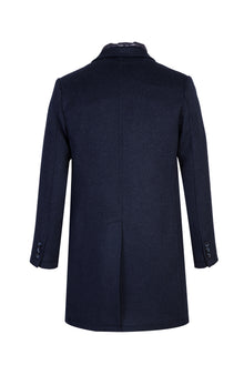 Koyu Lacivert Kaşmirli Kaban