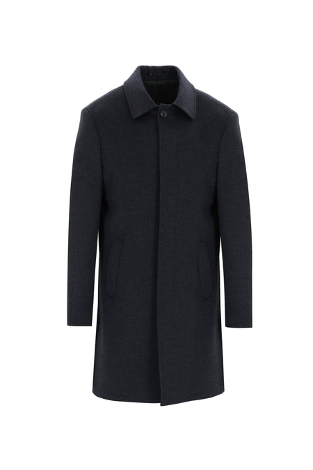 Koyu Füme Yünlü Palto