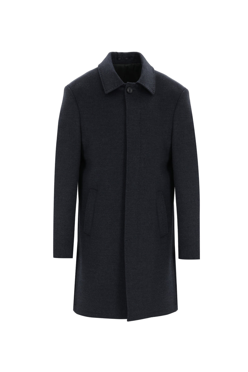 Koyu Füme Yünlü Palto