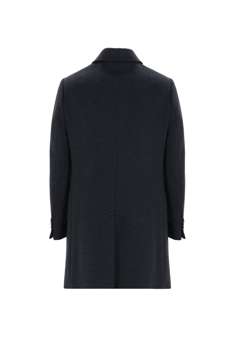 Koyu Füme Yünlü Palto