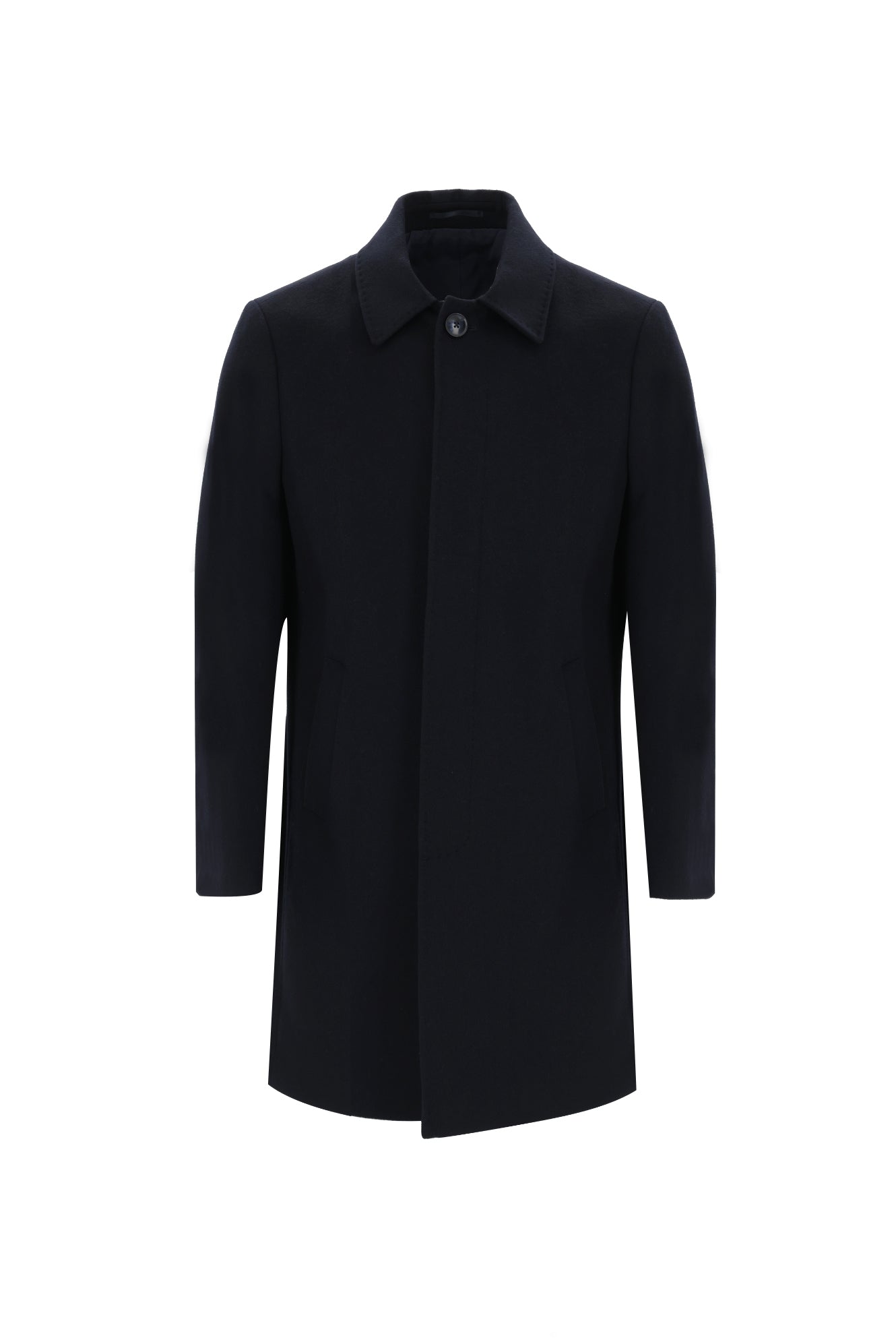 Siyah Lacivert Yünlü Palto