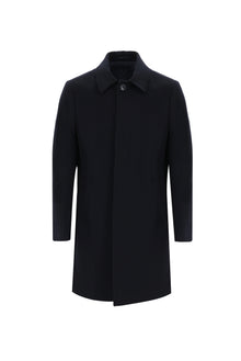 Siyah Lacivert Yünlü Palto