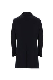 Siyah Lacivert Yünlü Palto