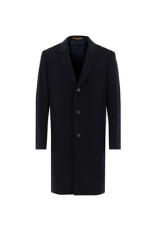 Koyu Lacivert Kaşmir Palto