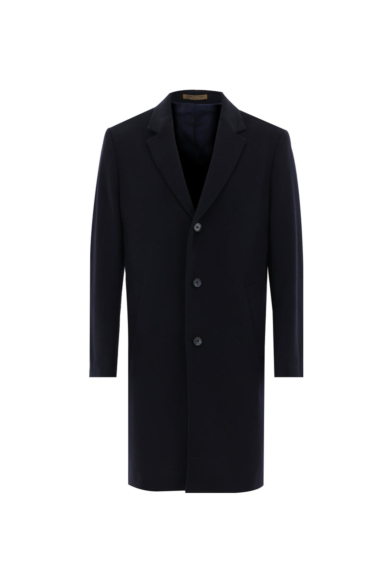 Koyu Lacivert Kaşmir Palto