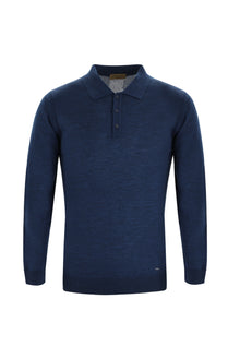 Koyu Petrol Polo Yaka Regular Fit Triko Kazak