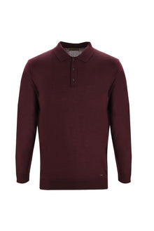 Koyu Bordo Polo Yaka Regular Fit Triko Kazak