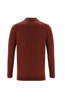 Kiremit Polo Yaka Regular Fit Triko Kazak