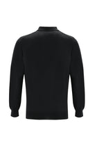 Siyah Polo Yaka Regular Fit Yünlü Triko Kazak