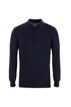 Orta Lacivert Polo Yaka Regular Fit Yünlü Triko Kazak