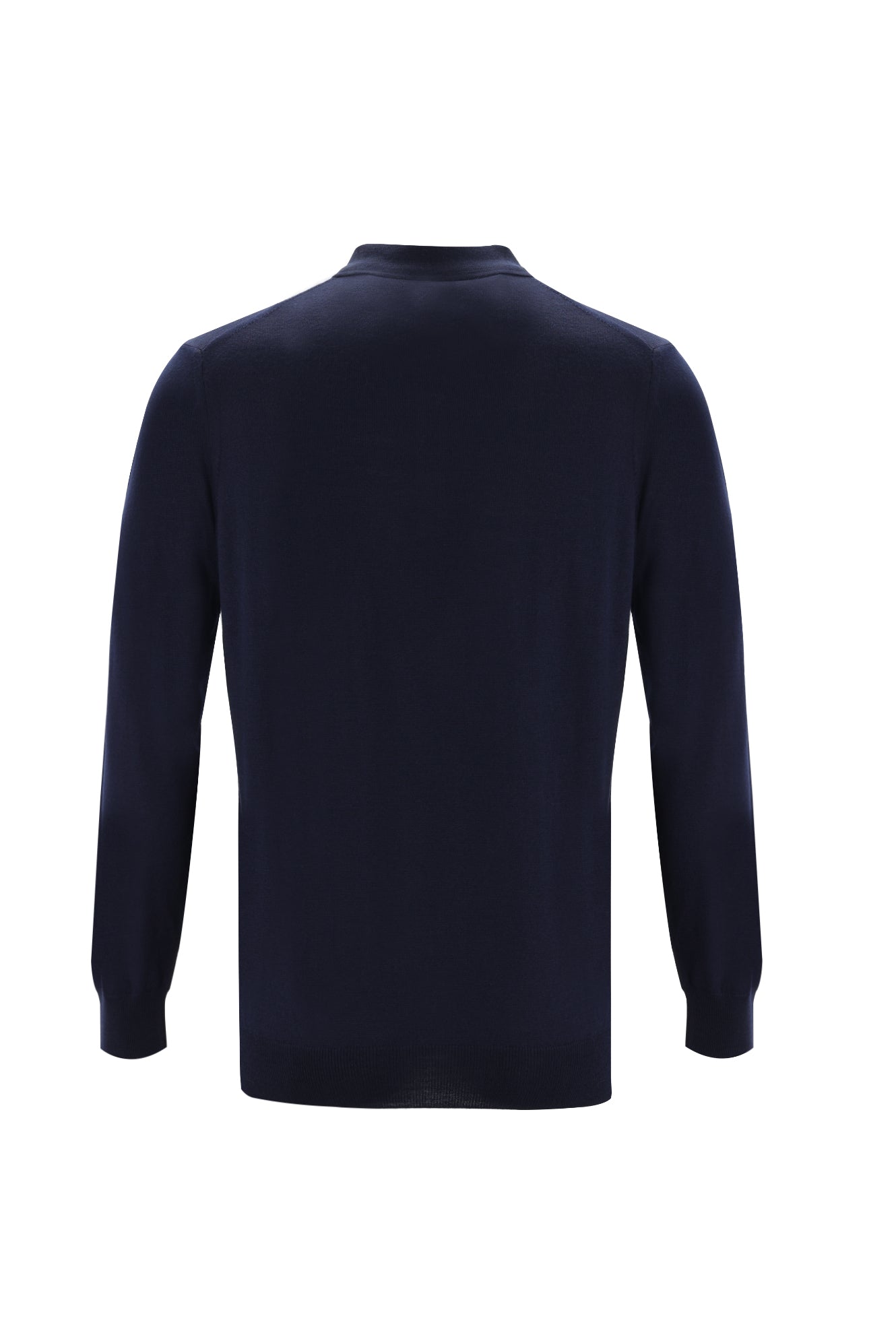 Orta Lacivert Polo Yaka Regular Fit Yünlü Triko Kazak