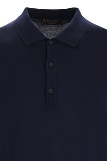 Orta Lacivert Polo Yaka Regular Fit Yünlü Triko Kazak